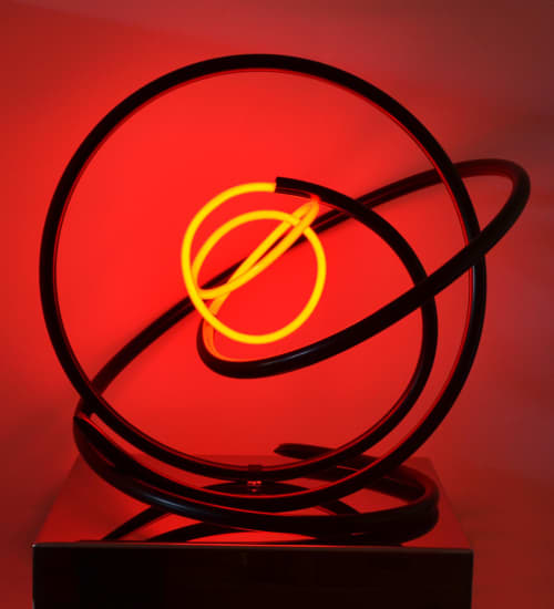 Red Neon Orb | Public Sculptures by Mark Beattie MRSS. Item made of copper