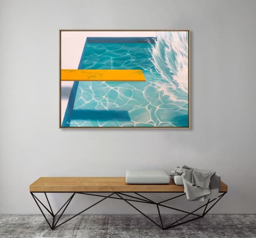 "Abstract Splash" I Modern Landscape Framed Giclée | Prints in Paintings by ART + ALCHEMY By Nicolette Atelier. Item composed of wood and canvas in minimalism or country & farmhouse style