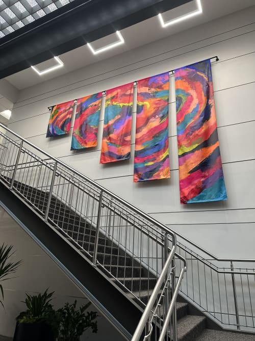Commercial Lobby Banners | Oil And Acrylic Painting in Paintings by Jen Sterling. Item composed of canvas