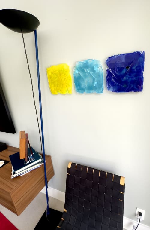 Perfect imperfection Yellow/Blue | Ornament in Decorative Objects by Wall Art Object by Betti Brillembourg