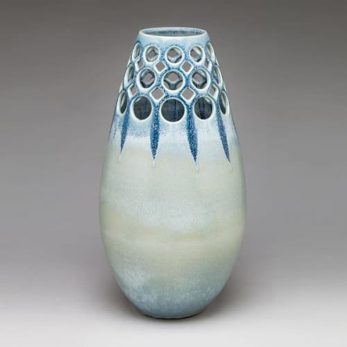 Elongated Teardrop Demi Lace Vessel - Starburst | Vases & Vessels by Lynne Meade