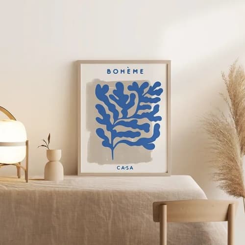 Boheme (Blue) | Prints by Casa Sanctum. Item made of paper works with minimalism & contemporary style