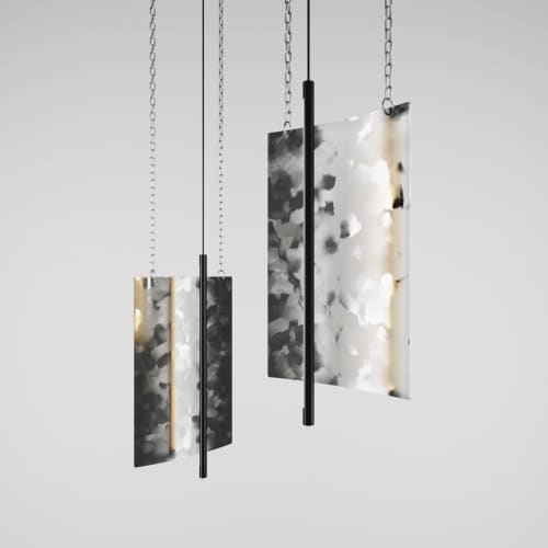 Svitlotin - Modern Ceiling Pendant Lights - Brush Strokes | Pendants by SVITANOK by Artem Zakharchenko. Item composed of steel in minimalism or contemporary style