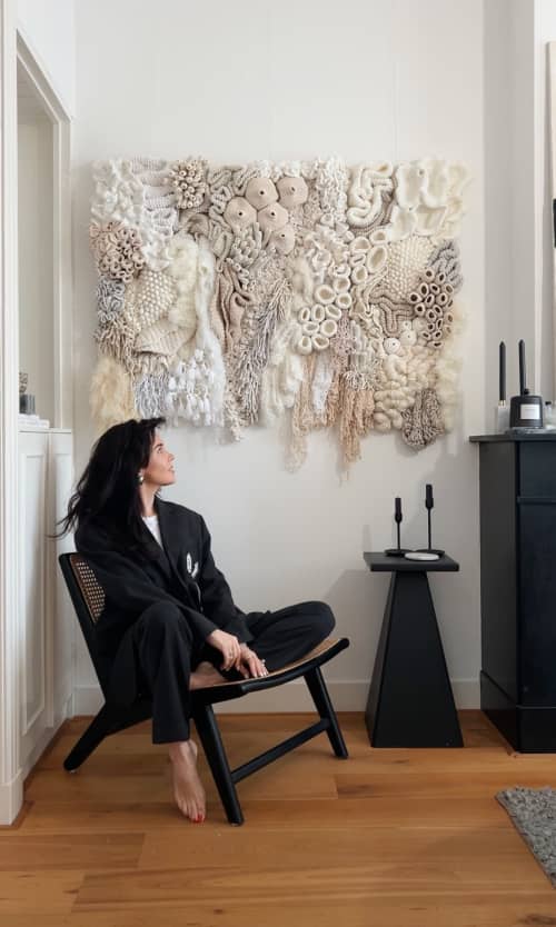 «ESSENCE» large tapestry scale woven wall handing custom | Wall Hangings by Anna Baranova Art. Item made of cotton with fiber works with contemporary & country & farmhouse style