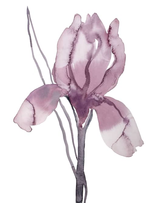 Iris No. 193 : Original Watercolor Painting | Paintings by Elizabeth Beckerlily bouquet. Item made of paper compatible with boho and minimalism style