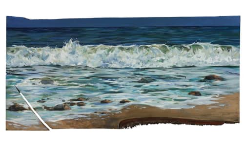Ocean #1 | Oil And Acrylic Painting in Paintings by Lindsey Millikan. Item made of wood with synthetic works with contemporary & coastal style