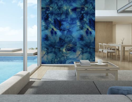 Sapphire Crystals Wallpaper Mural | Wall Treatments by MELISSA RENEE fieryfordeepblue  Art & Design. Item composed of paper in contemporary or eclectic & maximalism style