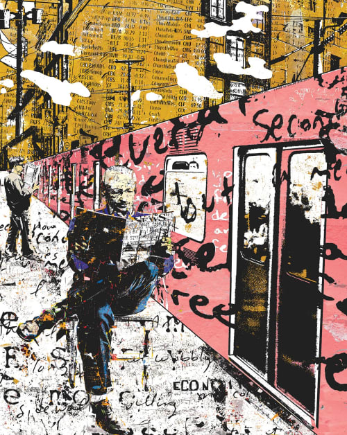 The Train Station | Mixed Media by Daryl Thetford. Item made of paper