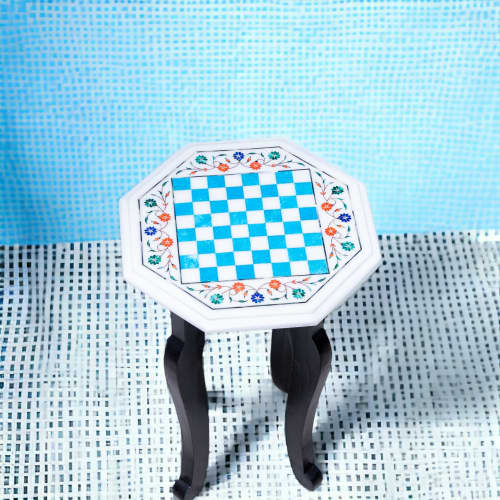 Handmade chess table, Luxury chess table, Marble chess table | Side Table in Tables by Innovative Home Decors. Item made of marble