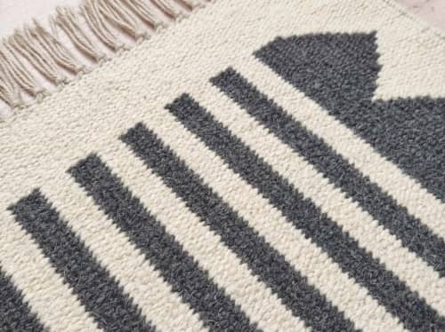 Handwoven Wool Grey Stair Runner | Runner Rug in Rugs by Evergreen Carpets. Item made of wool works with boho & minimalism style