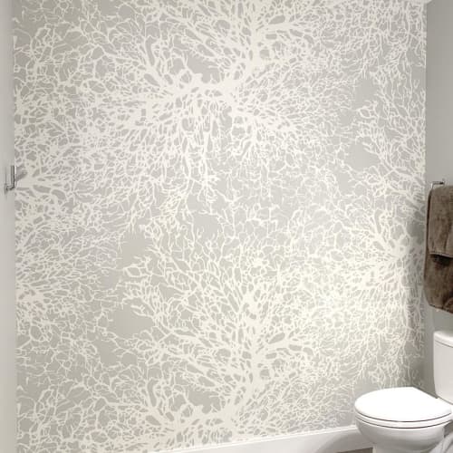 Gorgonian | Stone | Wallpaper in Wall Treatments by Jill Malek Wallpaper. Item made of paper