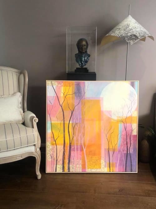 Abstract Painting | Oil And Acrylic Painting in Paintings by Shazia Imran. Item composed of synthetic