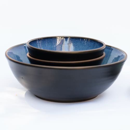 Small Stoneware Deep Serving Bowl | Serveware by Tina Fossella Pottery. Item made of ceramic