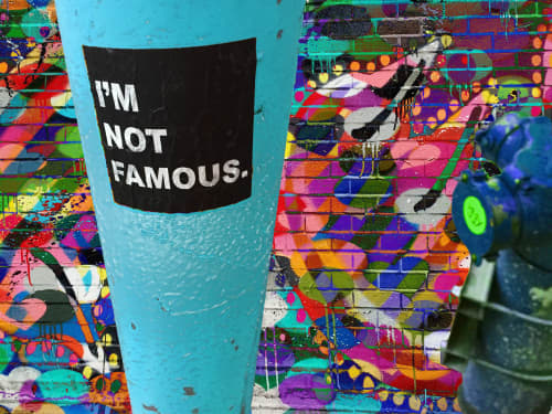 I'm Not Famous | Mixed Media in Paintings by Joanie Landau. Item composed of paper