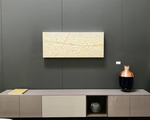 River Bed | Mixed Media by LESLIE MORGAN ART. Item made of wood with synthetic