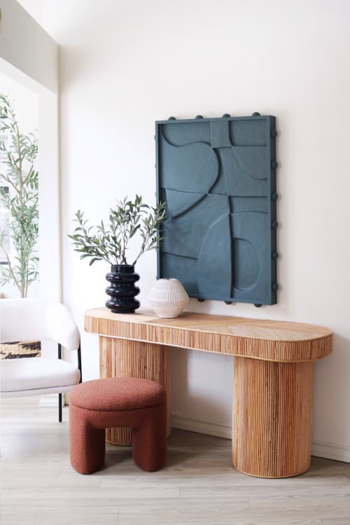 Imogen - Blue Sculptural Art | Wall Sculpture in Wall Hangings by Blank Space Studios. Item made of wood & stone compatible with boho and eclectic & maximalism style