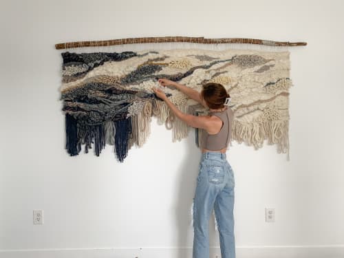 Custom Wall Hanging in Wool & Cotton "Shoreline" | Macrame Wall Hanging in Wall Hangings by Rebecca Whitaker Art. Item composed of fiber