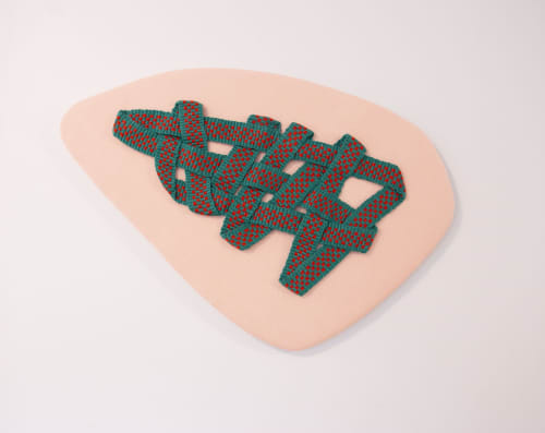 Slice MetaWeave | Wall Sculpture in Wall Hangings by Kristy Bishop Studios. Item made of linen with fiber works with mid century modern & contemporary style