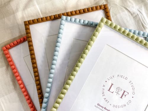 Glossy Beaded Bobbin Frames | Decorative Frame in Decorative Objects by JoAnna Liston | Lily Field Studio. Item composed of wood and glass in boho or eclectic & maximalism style