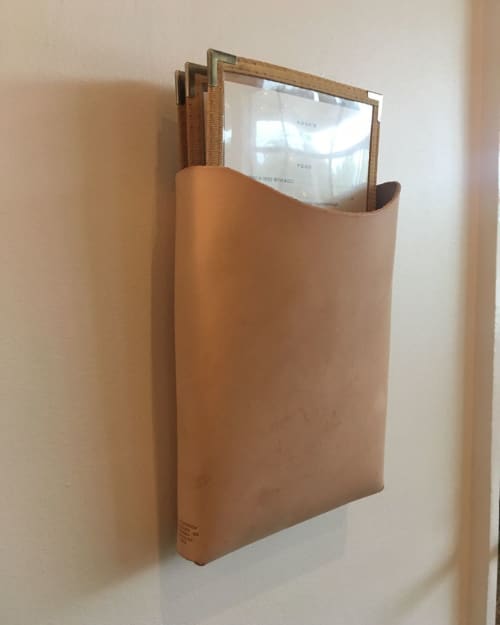 Leather Menu Holders | Holder Hardware in Hardware by Noah Marion | Hank's Austin in Austin. Item made of leather