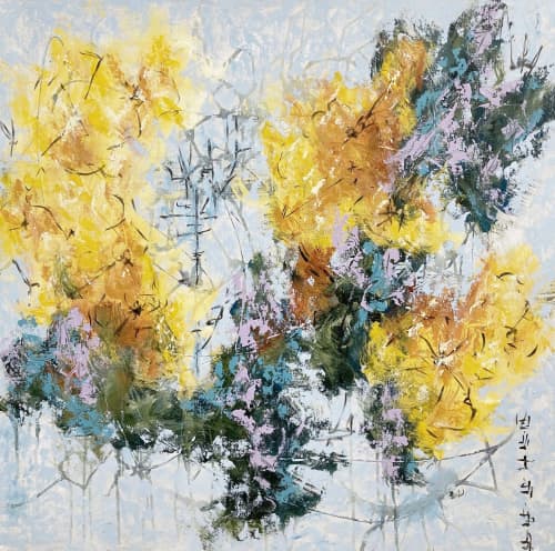 Botánica 27-3 | Oil And Acrylic Painting in Paintings by DAVID SKILLICORN - American Abstract Painter. Item made of canvas