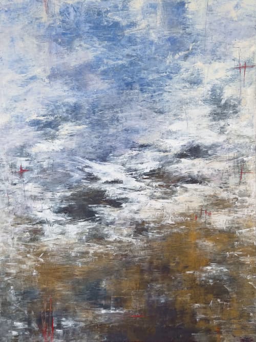 Time to Let Go | Oil And Acrylic Painting in Paintings by Ana Carolina Mönnaco. Item made of wood works with contemporary & coastal style