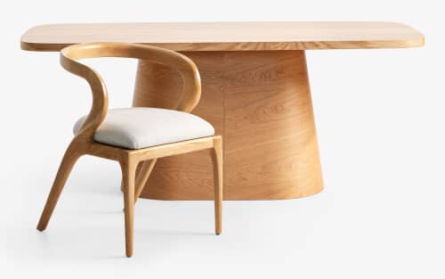 Nana Ashen Wood Dining Chair | Chairs by LAGU. Item composed of wood and fabric