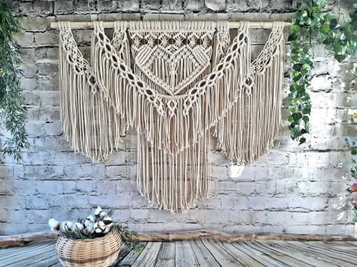 Macrame Wall Hanging With Heart | Wall Hangings by Desert Indulgence