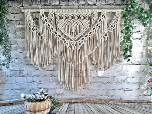 Macrame Heart Wall Hanging Macrame Heart Tapestry Wall Hanger Boho