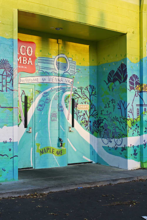 W&OD Trail: Highway of Community | Street Murals by Eleanor Doughty | Vienna Shopping Center in Vienna