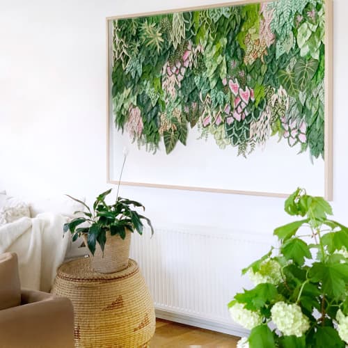 “Greenwall” | Oil And Acrylic Painting in Paintings by Mondocherry. Item made of paper & synthetic