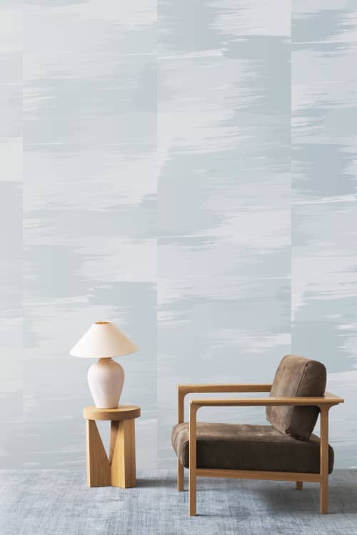 Mirage Grasscloth - Daydream Blue | Murals by Emma Hayes. Item compatible with minimalism and contemporary style