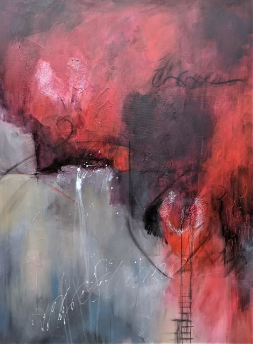 Billet Doux painting | Oil And Acrylic Painting in Paintings by Jillian Goldberg. Item composed of canvas and synthetic