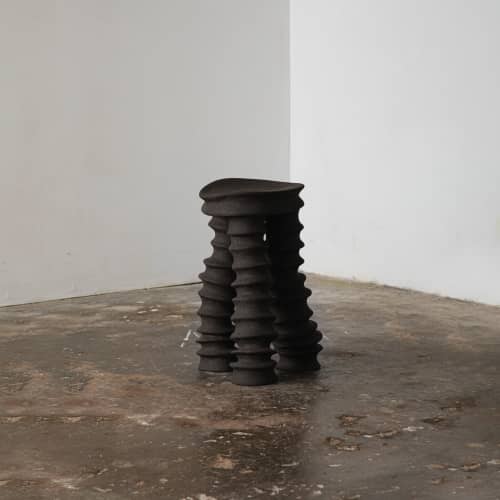 Taburet Stool - Brutalist Ceramic Stool by Catalin Filip | Side Table in Tables by Catalin Filip. Item made of ceramic works with contemporary & eclectic & maximalism style