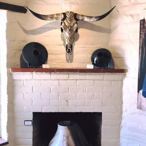 Beaded Skull by Ali Launer Wescover Wall Hangings