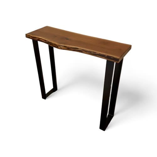 Live Edge Black Walnut Sofa Console Bar Table by Good Wood Brothers