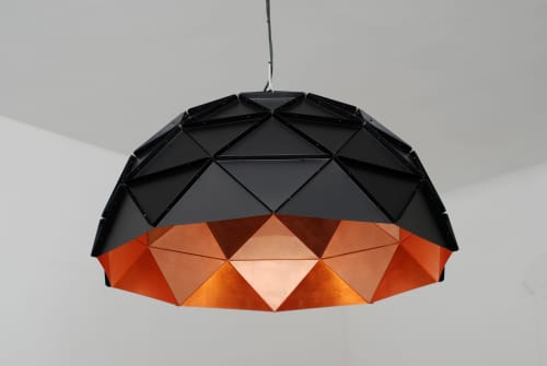 Sun Chandelier 100 Copper Matte Black | Chandeliers by ADAMLAMP. Item made of copper works with minimalism & industrial style