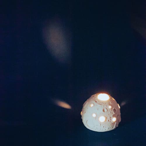 Moon Votive Candle Holder | Ornament in Decorative Objects by Melike Carr