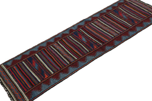 Vintage Afghan Baluch Kilim Runner Rug, with Geometric | Area Rug in Rugs by Rug and Kilim