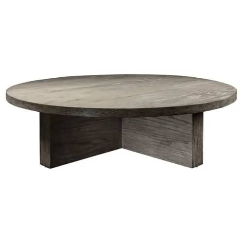 Handcrafted Solid Oak Round Atlantic Coffee Table | Tables by NO AGE FURNITURE STUDIO
