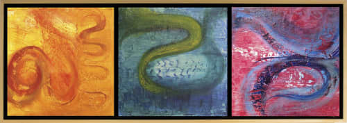Lollipop 1, 2, 3 | Oil And Acrylic Painting in Paintings by Jill Krutick | Jill Krutick Fine Art in Mamaroneck. Item composed of canvas and synthetic