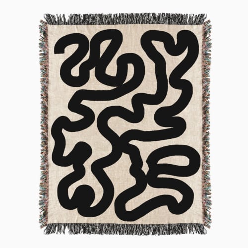 Abstract woven throw blanket. 05 | Linens & Bedding by forn Studio by Anna Pepe. Item composed of cotton
