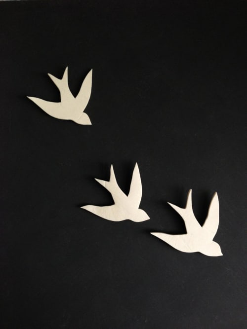 Together - Set of 3 Swallows Birds | Art & Wall Decor by Elizabeth Prince Ceramics
