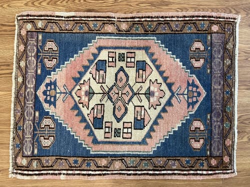 Vintage Turkish Rug Doormat | Small Rug in Rugs by Vintage Loomz. Item composed of wool in boho or country & farmhouse style