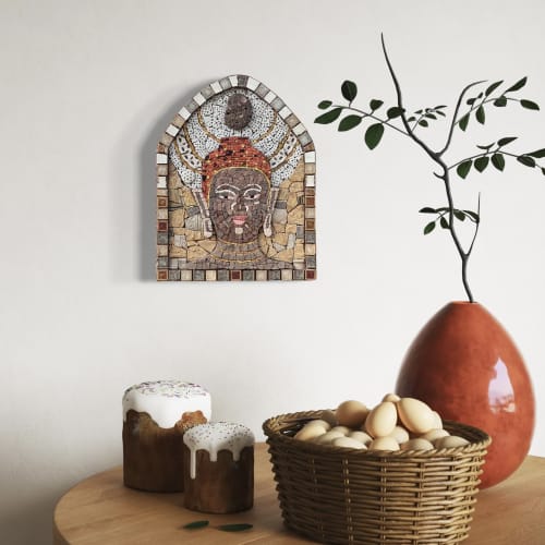 Earth Buddha | Mosaic in Art & Wall Decor by Gila Mosaics Studio. Item compatible with boho and asian style