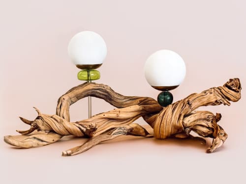 The High Plains Drifter drifteood table lamp | Lamps by Sand+Suede. Item composed of wood and brass in contemporary or country & farmhouse style