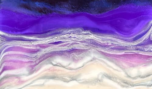 'Amythyst Breakers' | Paintings by Christina Twomey Art + Design. Item composed of birch wood in minimalism or contemporary style