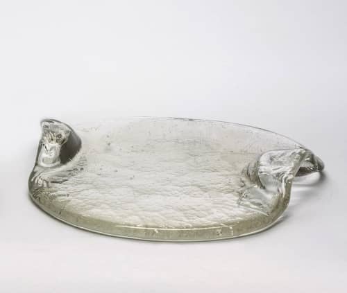 Puddle Solid Glass Platter | Serveware by Esque Studio. Item composed of glass