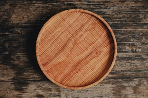 Cherry Rim Plates | Dinnerware by Big Sand Woodworking. Item made of wood