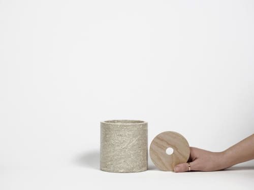 Contenuti - aperto | Jar in Vessels & Containers by gumdesign. Item composed of wood and stone in contemporary style